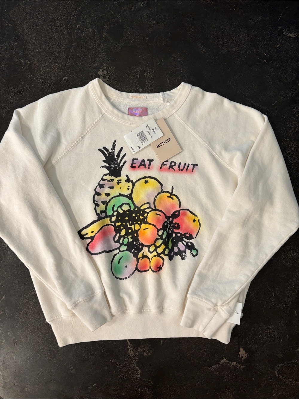 MOTHER The Concert Graphic “Eat Fruit” Sweatshirt – Size XS